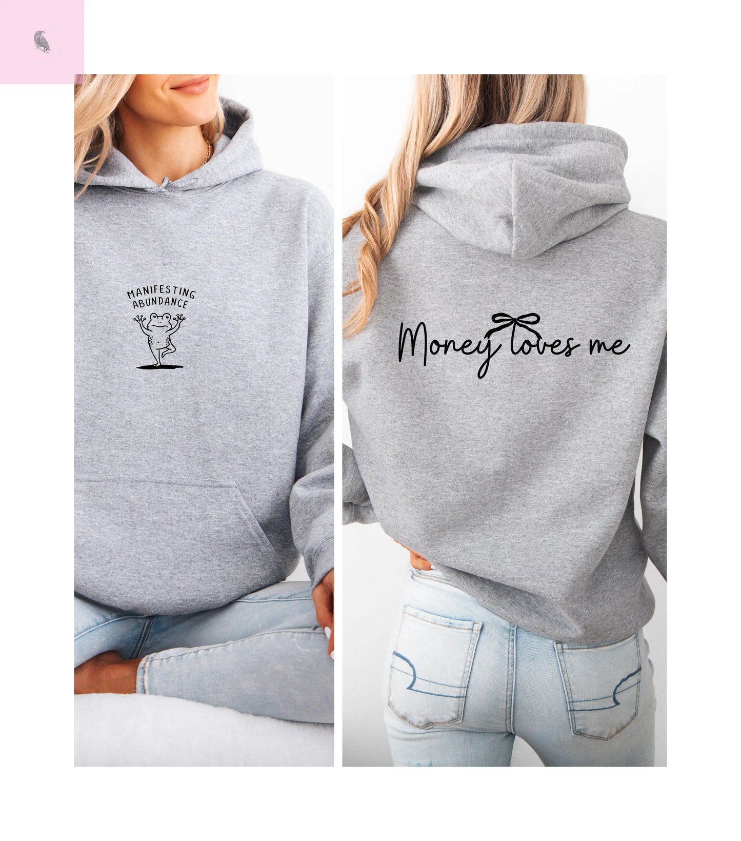 Money Manifesting Hoodie - Hooded Sweatshirt The flirty crow