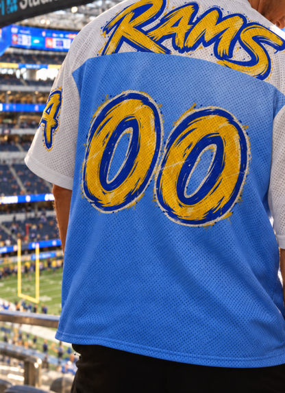 Los Angeles Rams Football Jersey | Blue & Gold Mesh Fan Gear