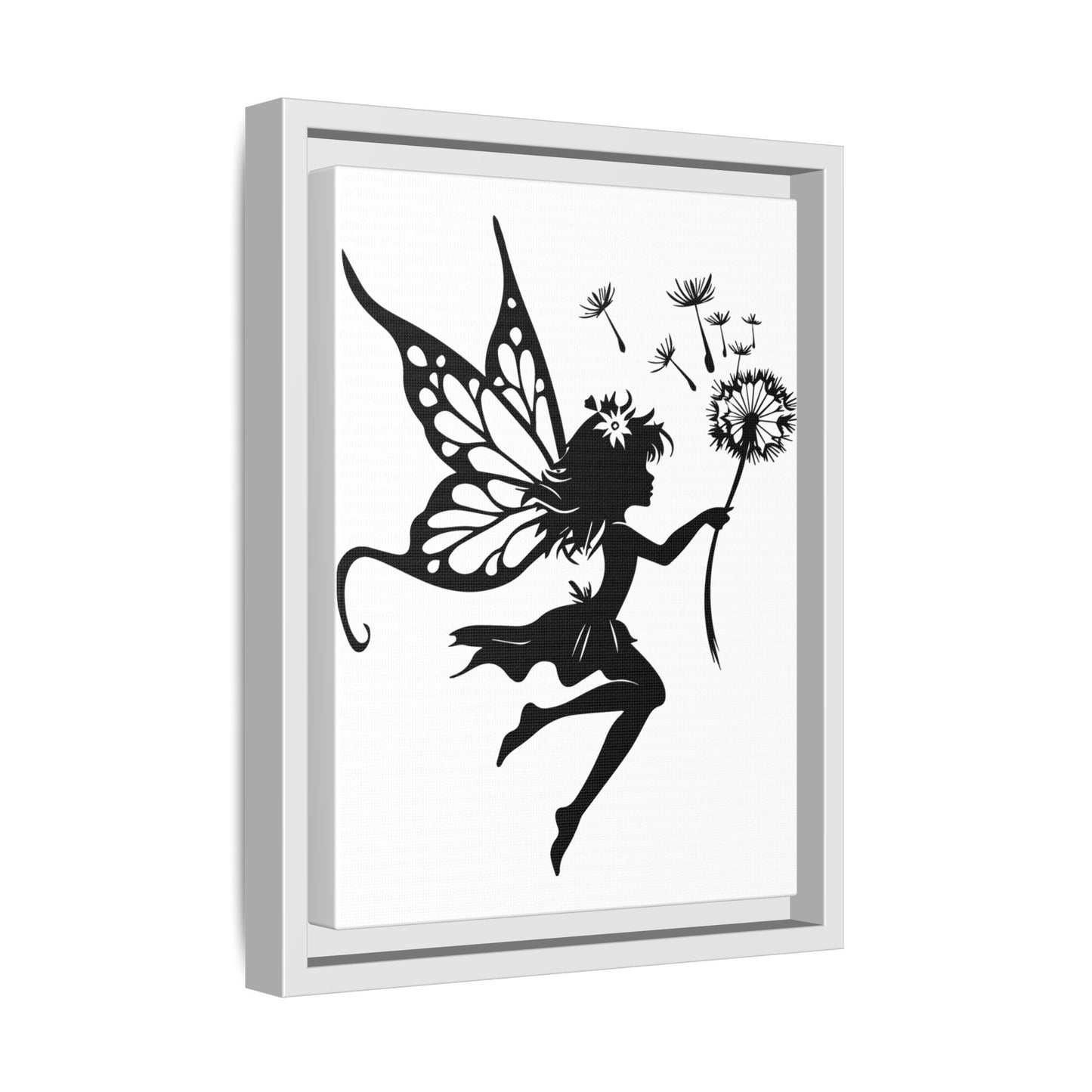 Framed Canvas Fairy Art, whimsical wall decor, nursery room art, gift for her - The flirty crow
