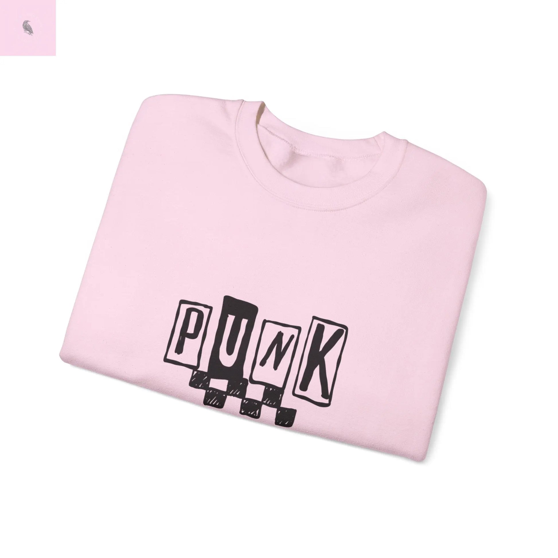 Punk Rock Sweatshirt, Trendy Crewneck unisex Fun Cotton Pullover, Cozy Streetwear Sweater, Soft Quality Grunge Top the flirty crow