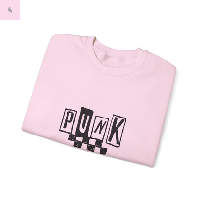 Punk Rock Sweatshirt, Trendy Crewneck unisex Fun Cotton Pullover, Cozy Streetwear Sweater, Soft Quality Grunge Top the flirty crow