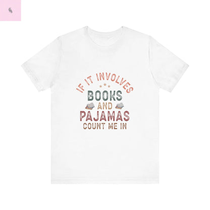 Unisex short sleeve book lover tee pajama lover bella + canvas cotton womens tee the flirty crow