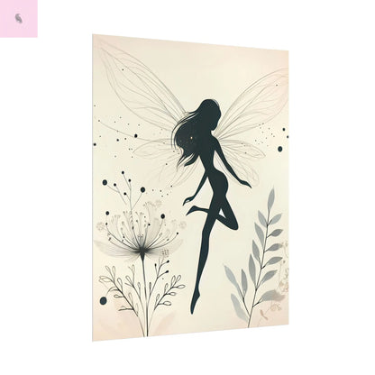 Elegant Fairy Silhouette Rolled Poster - Enchanting Wall Art for Home Decor - The flirty crow