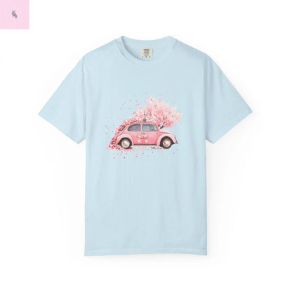 Vintage Car Floral T-Shirt, Unisex Tee, Casual Wear, Gift for Her, Spring Fashion, Boho Style, coquette design Printify