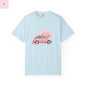 Vintage Car Floral T-Shirt, Unisex Tee, Casual Wear, Gift for Her, Spring Fashion, Boho Style, coquette design Printify