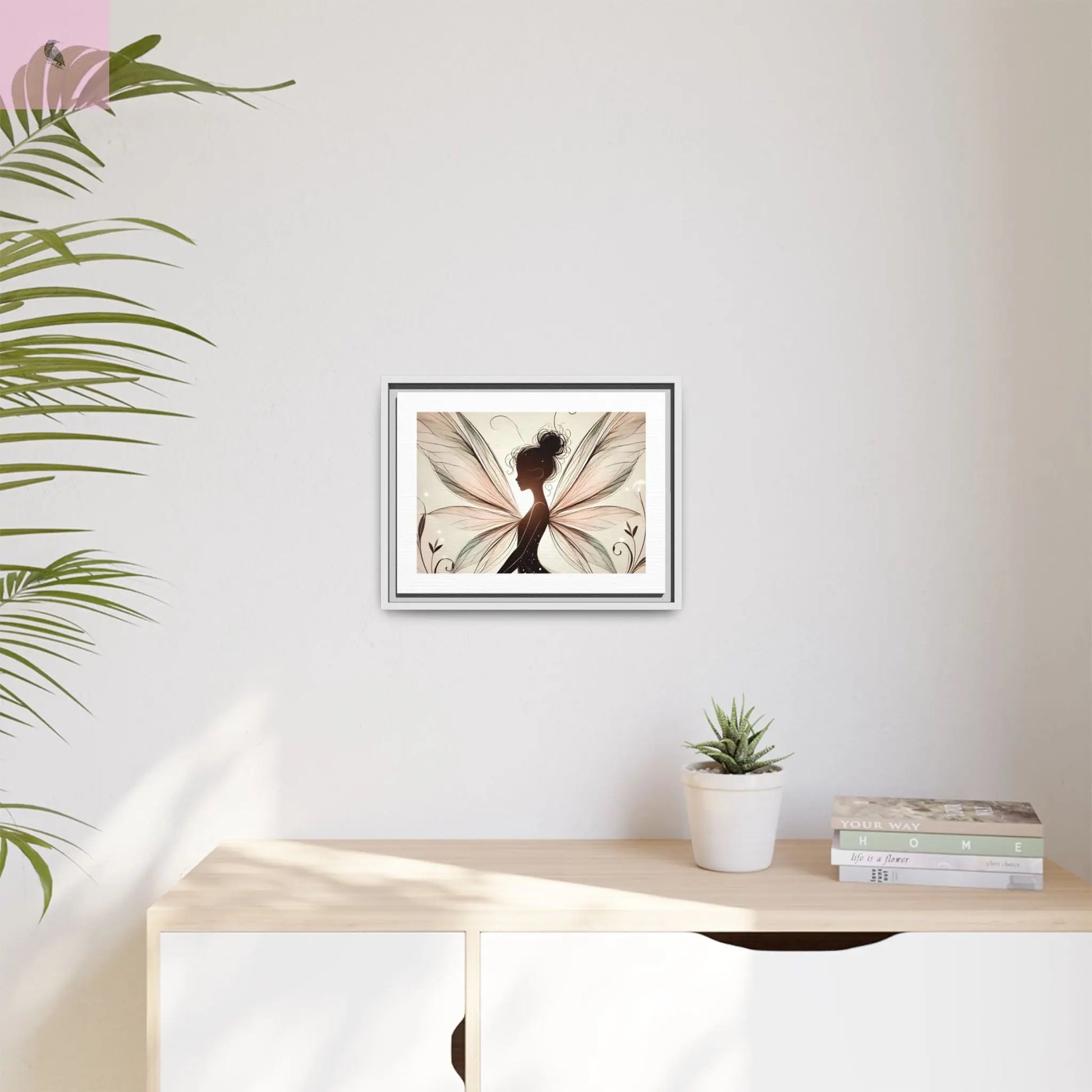 Framed Canvas Fairy wall art - The flirty crow