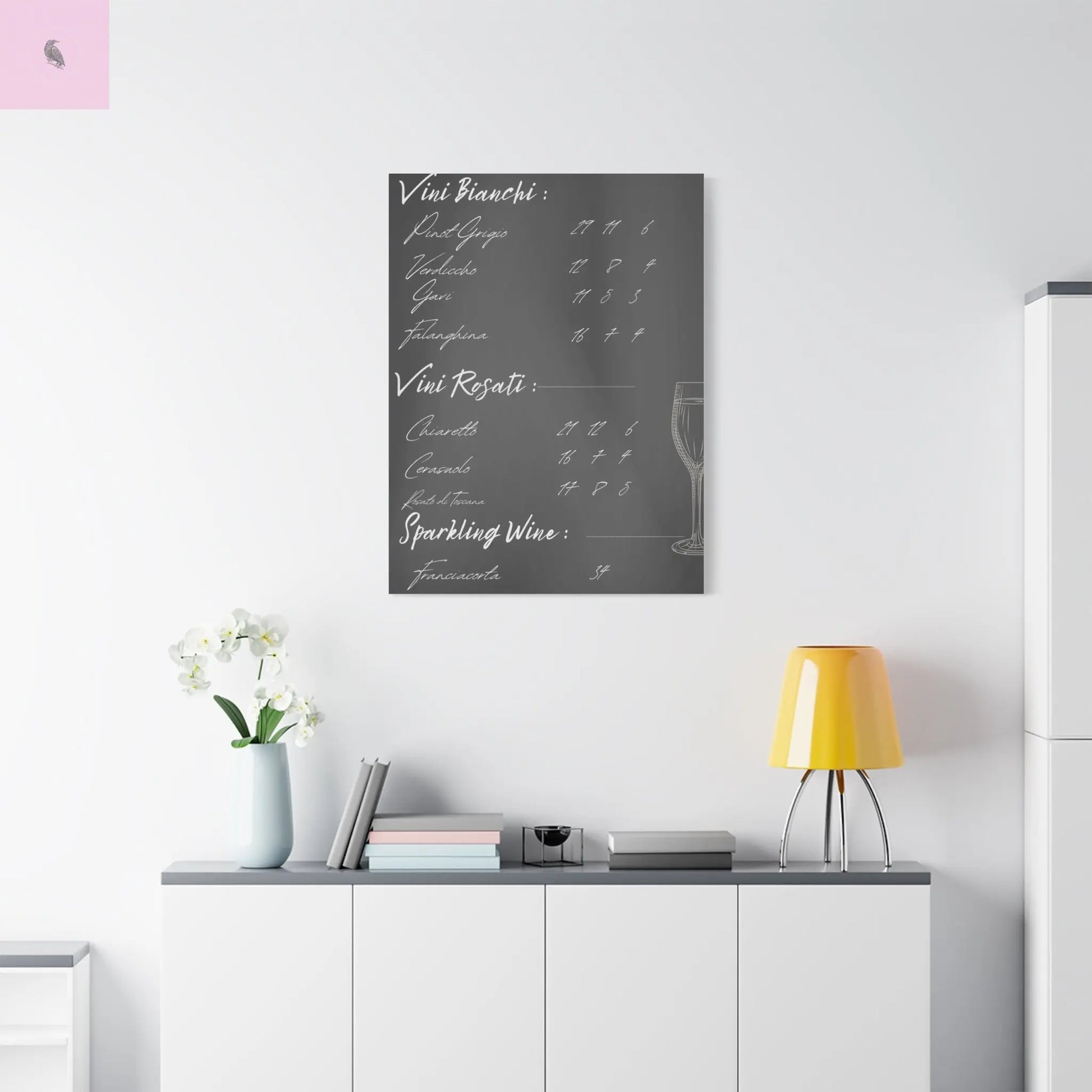 Chalkboard Wine Menu, Italian wine Canvas Art,  Bar Decor, Wine List Wall Art,  Kitchen Decor, Wine Lover Gift, Italian wine lover The flirty crow