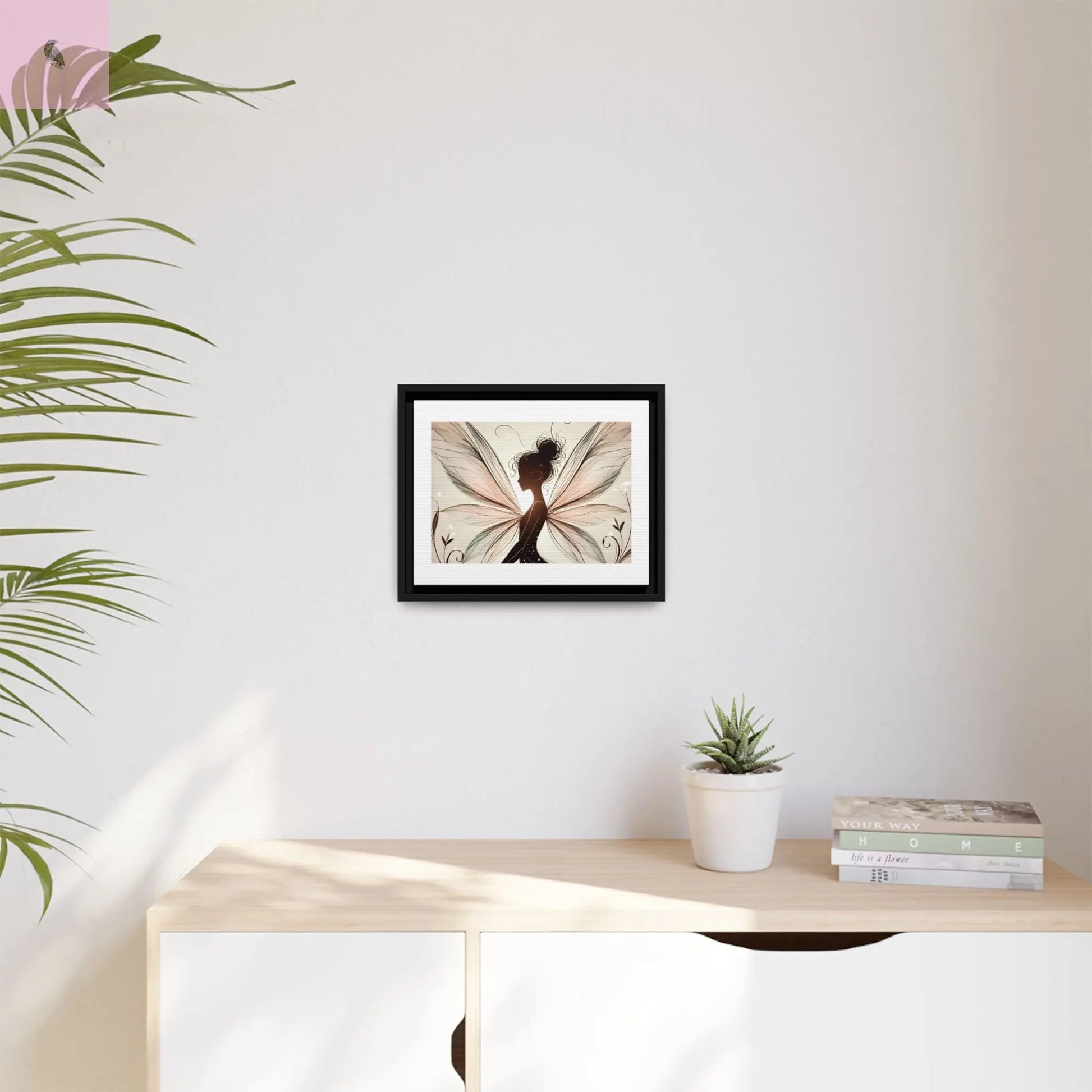 Framed Canvas Fairy wall art - The flirty crow