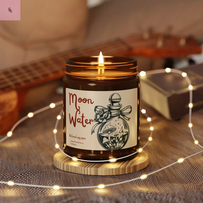 Moon Water Scented Soy Candle - Relaxing Aromatherapy in Amber Jar - Ideal for Home Décor and Gifts The flirty crow