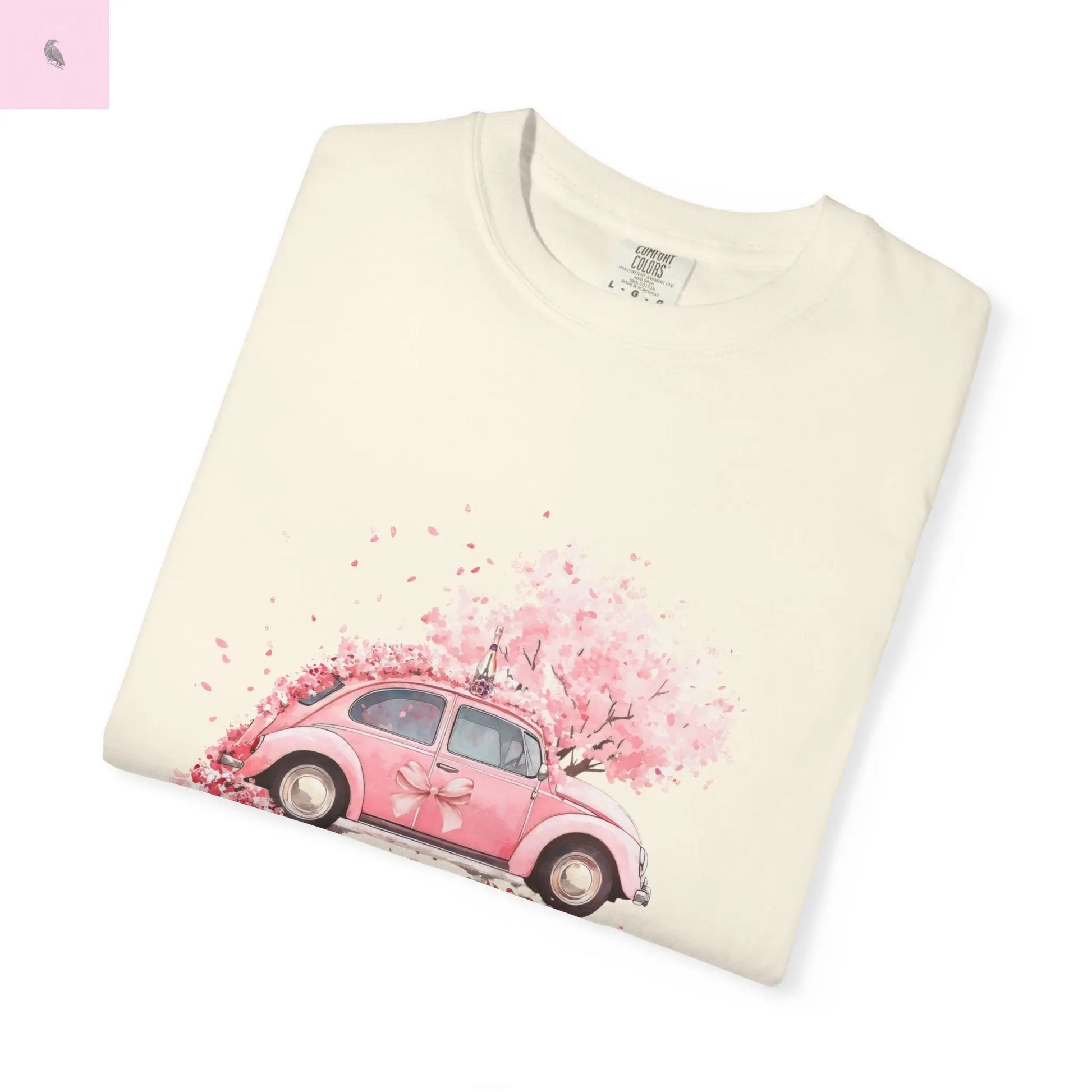 Vintage Car Floral T-Shirt, Unisex Tee, Casual Wear, Gift for Her, Spring Fashion, Boho Style, coquette design Printify