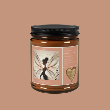 Fairy Essence Scented Soy Candle - Amber Jar, Aromatherapy Bliss Printify