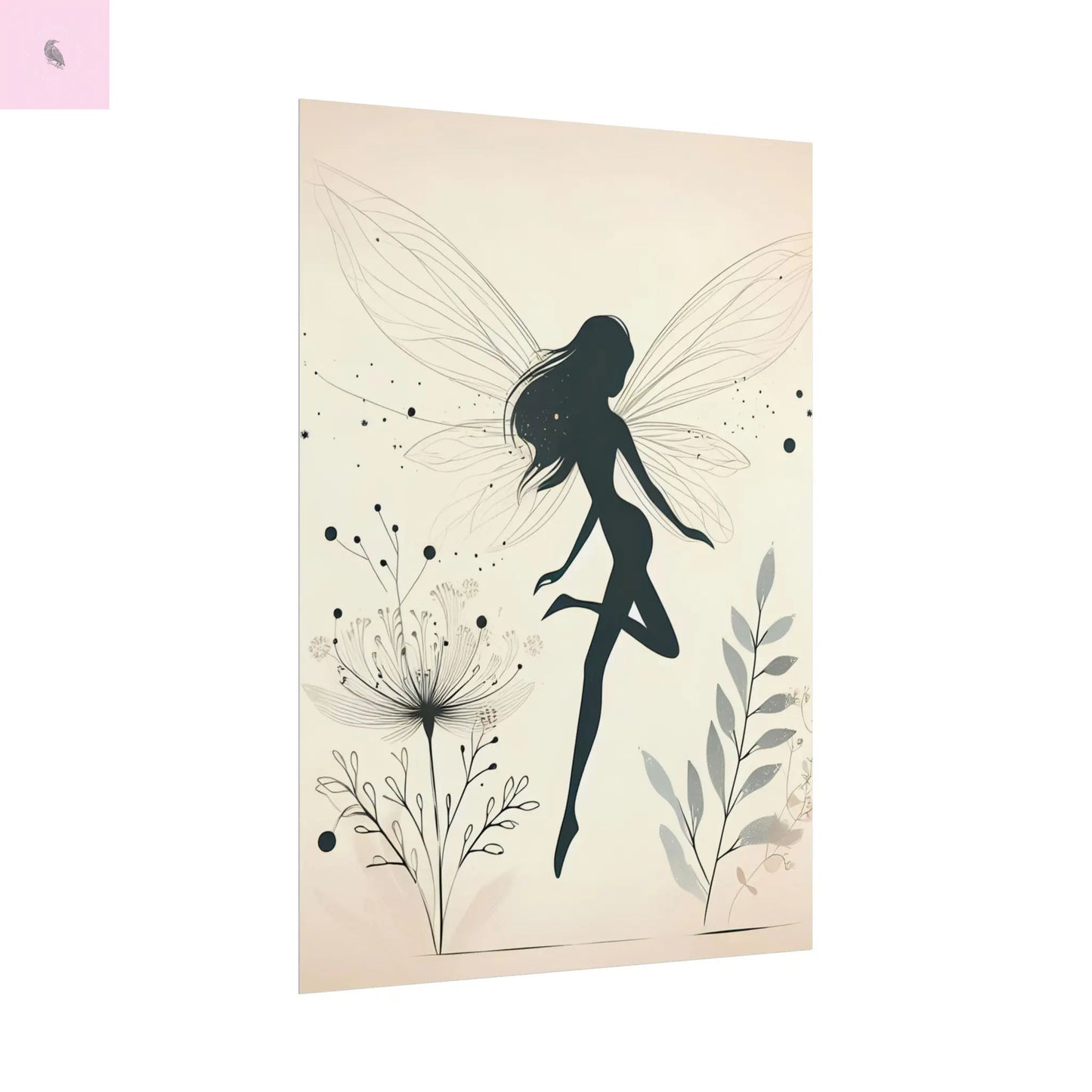 Elegant Fairy Silhouette Rolled Poster - Enchanting Wall Art for Home Decor The flirty crow