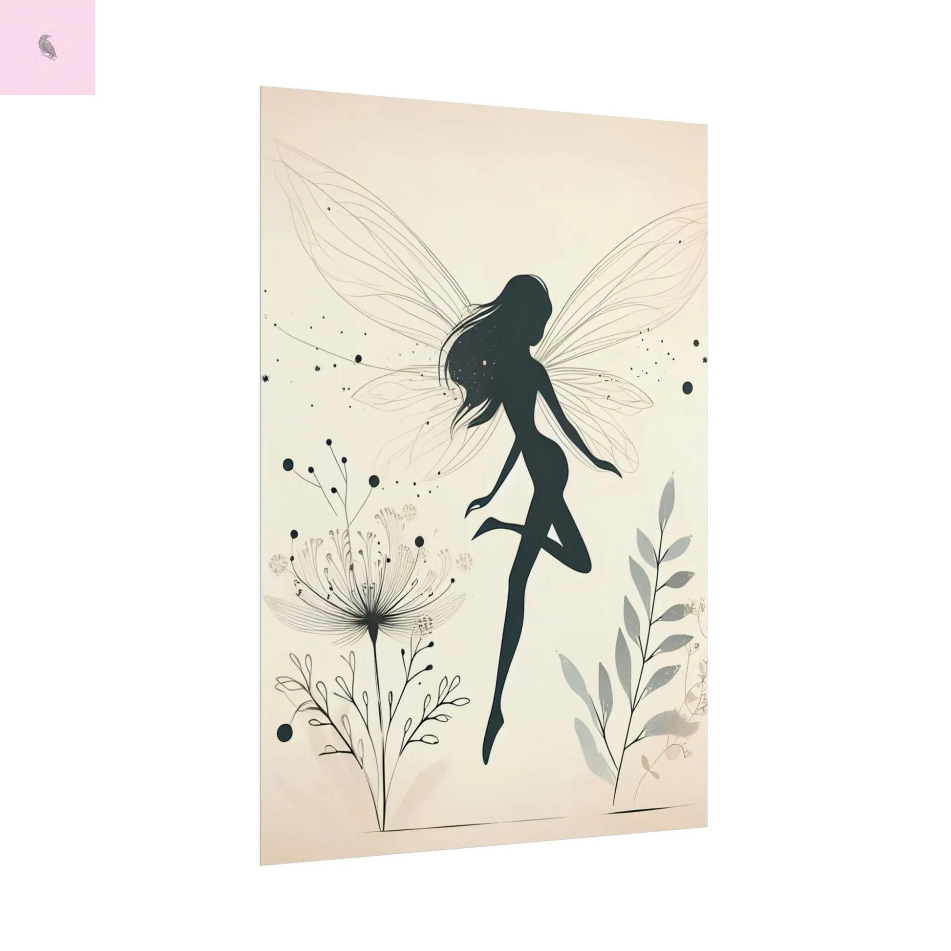 Elegant Fairy Silhouette Rolled Poster - Enchanting Wall Art for Home Decor The flirty crow
