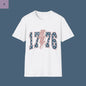 Unisex Softstyle T-Shirt - Retro 1776 American Flag 4th of july Design The flirty crow