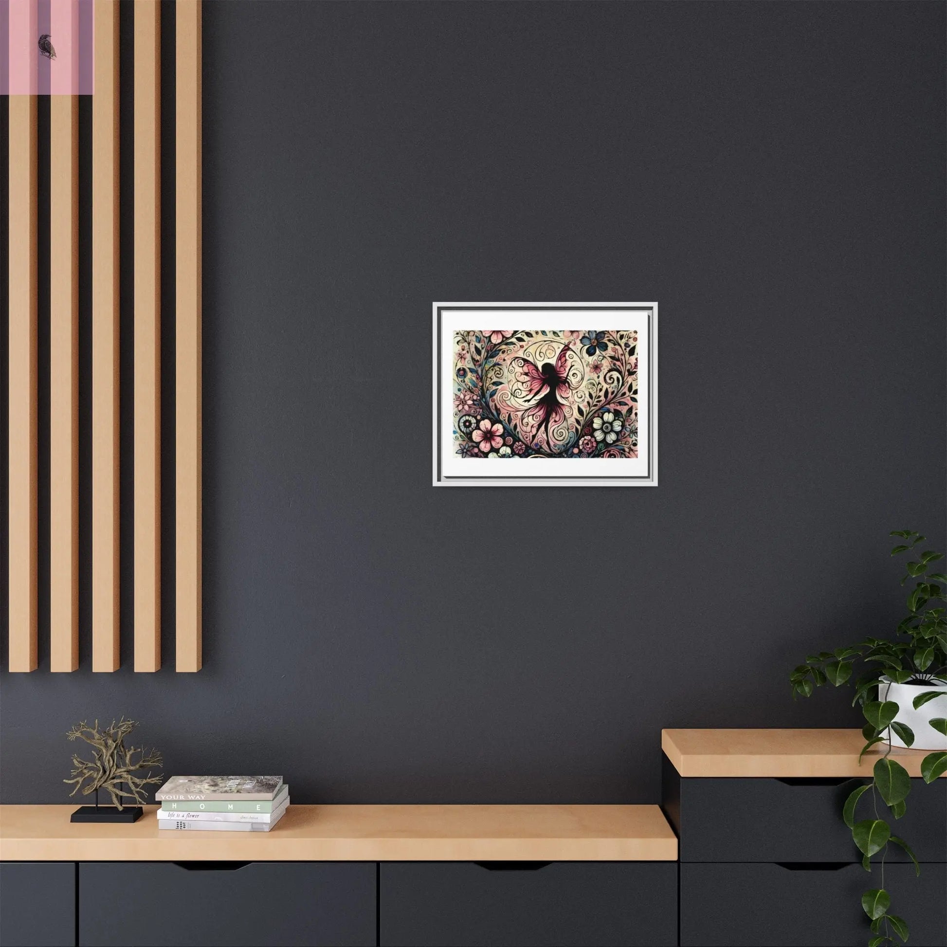 Framed Canvas Fairy art - The flirty crow