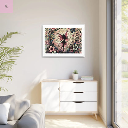 Framed Canvas Fairy art - The flirty crow