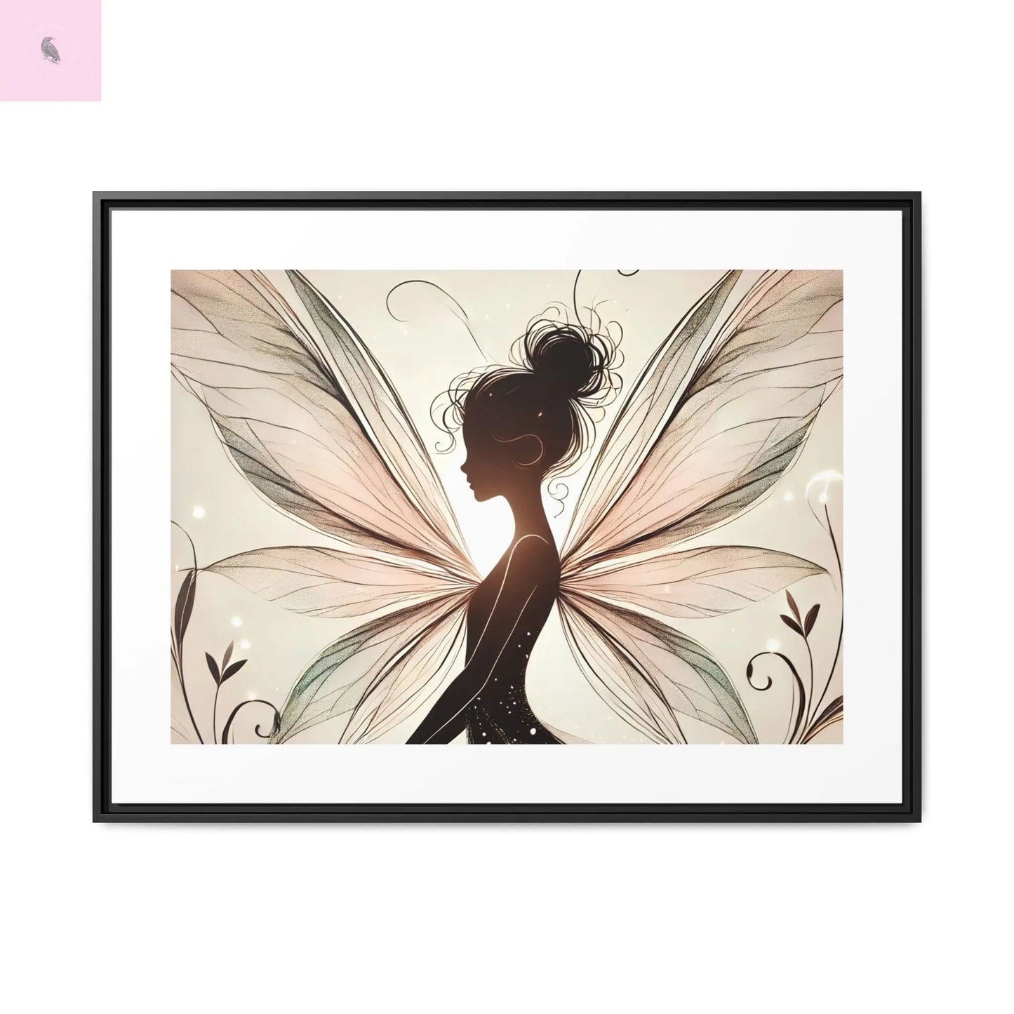 Framed Canvas Fairy wall art - The flirty crow