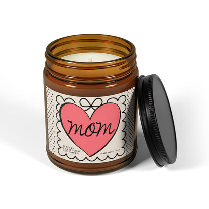Mom Heart Scented Soy Candle, gift for Mother's Day