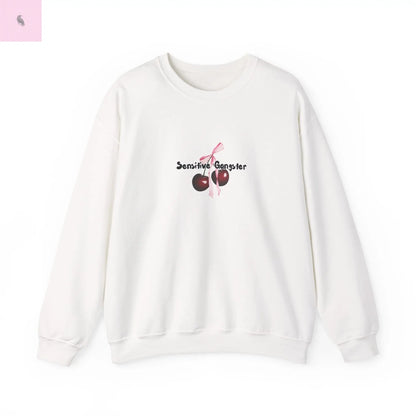 Sensitive Gangster Sweatshirt, Coquette cherries crewneck, Cozy Unisex sweatshirt, Gift for Friends, Casual Wear, Comfortable Fashion, The flirty crow