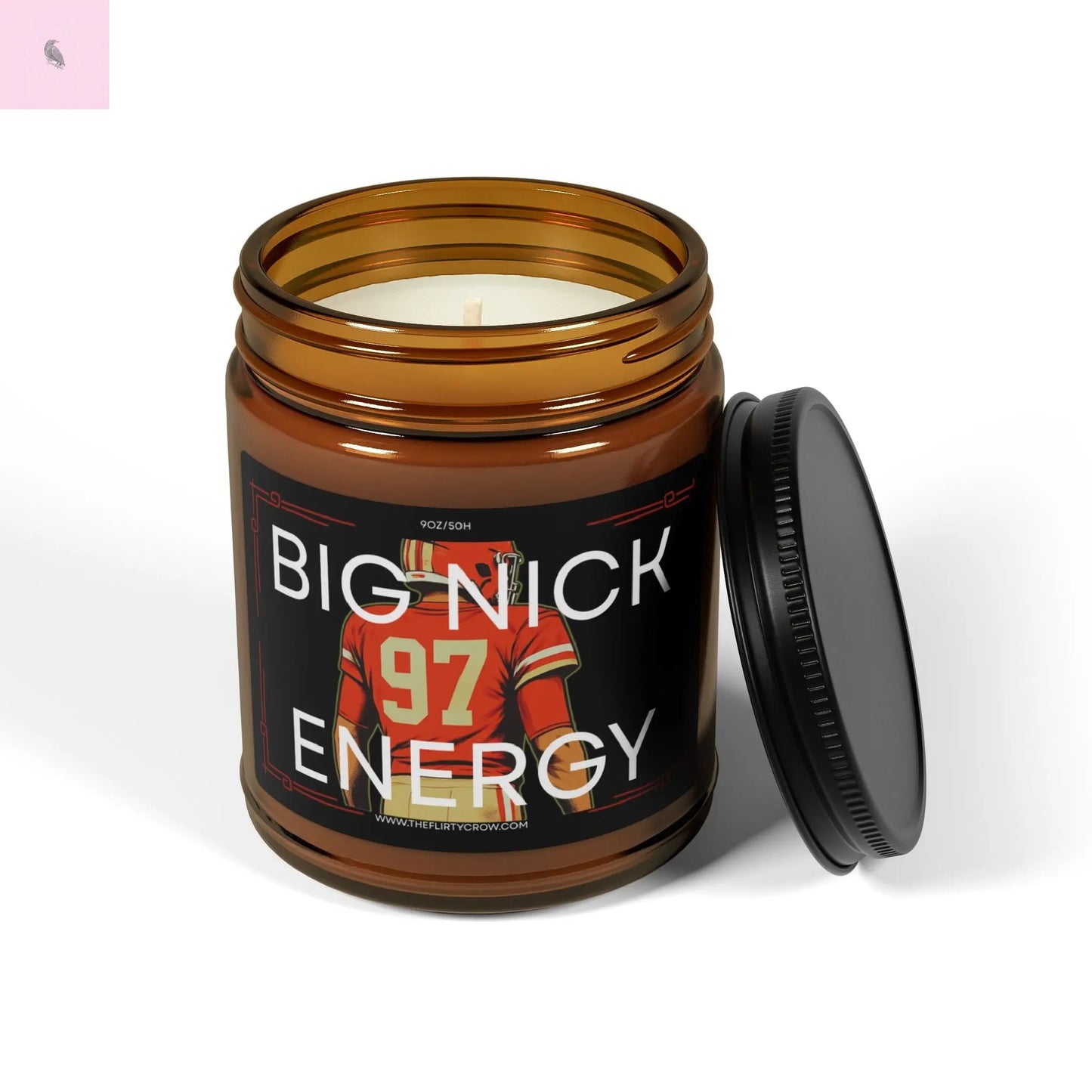 Niners Football Candle, gift for Niner fan, gift for him or her, scented home fragrance, 49er home decor, nick bosa fan gift The flirty crow