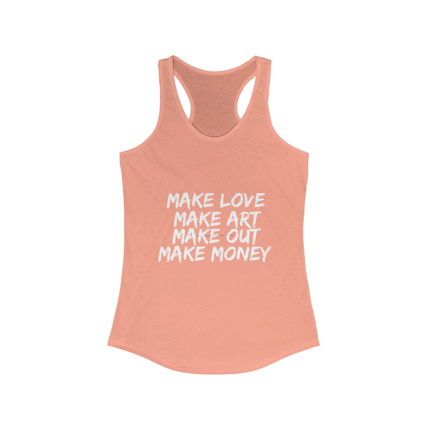 Women's Graphic Tank - Make Love Make Art Design