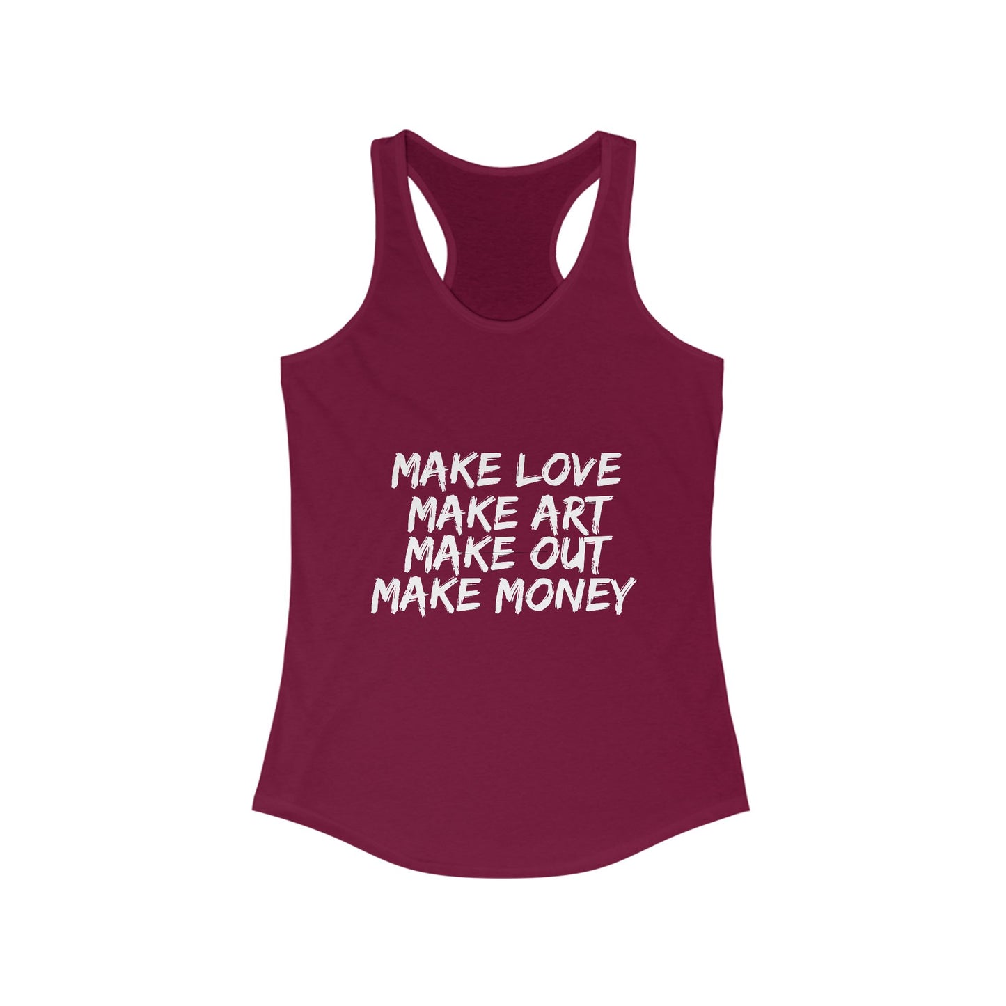 Women's Graphic Tank - Make Love Make Art Design