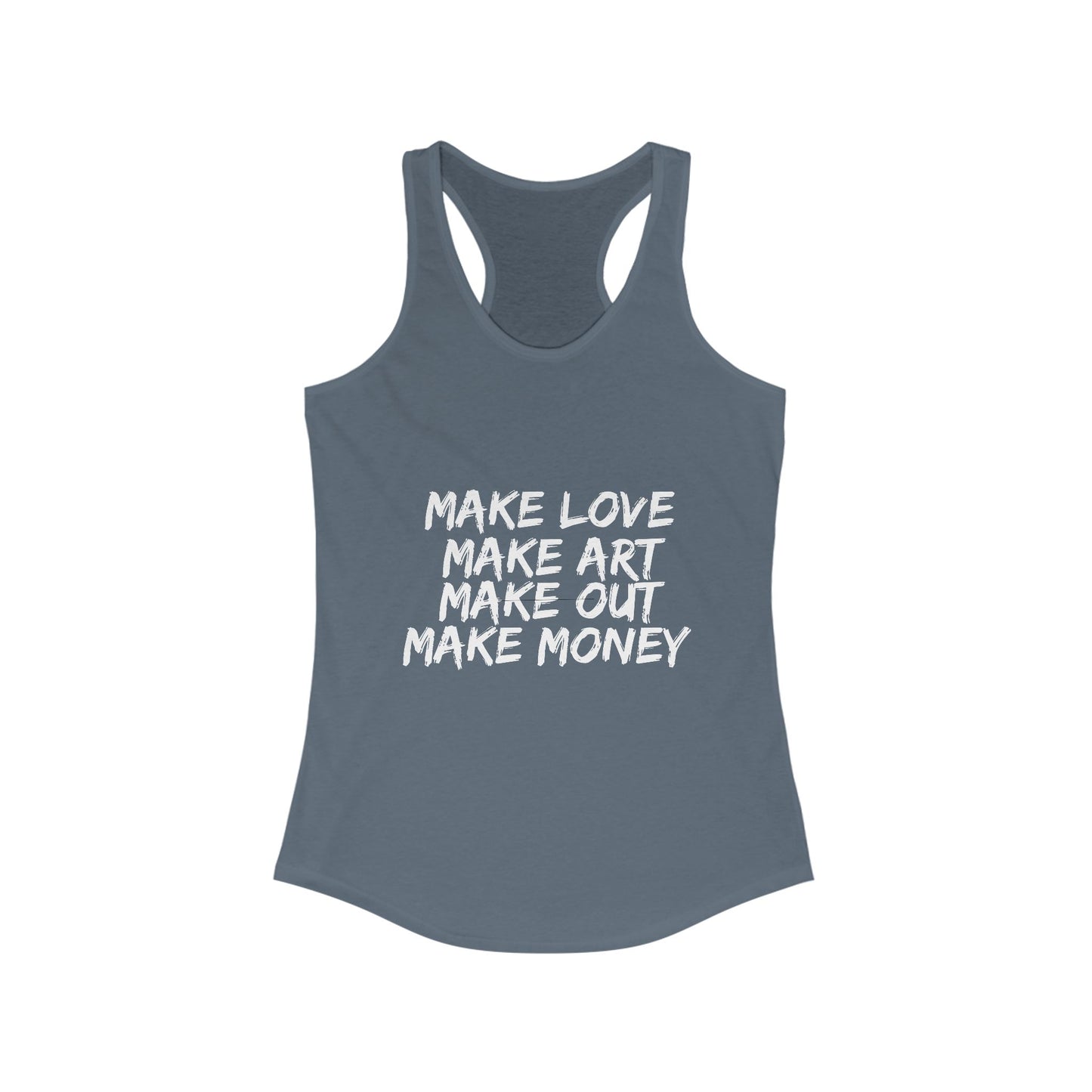 Women's Graphic Tank - Make Love Make Art Design