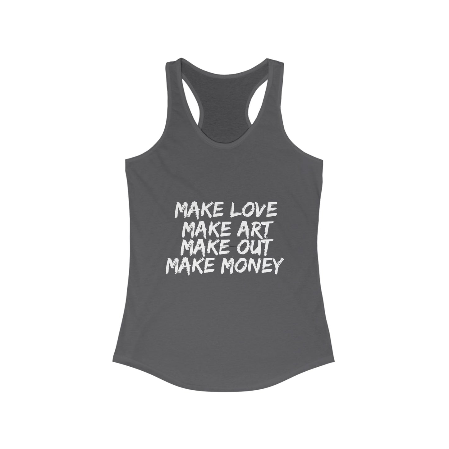 Women's Graphic Tank - Make Love Make Art Design