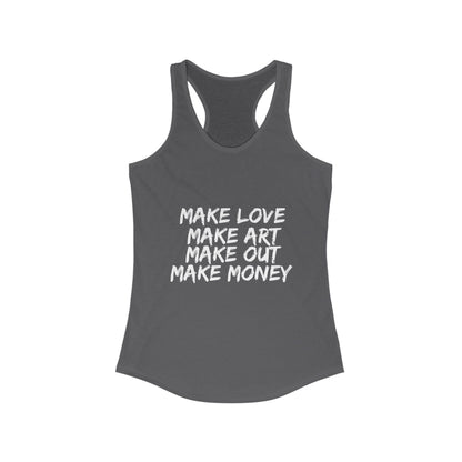 Women's Graphic Tank - Make Love Make Art Design