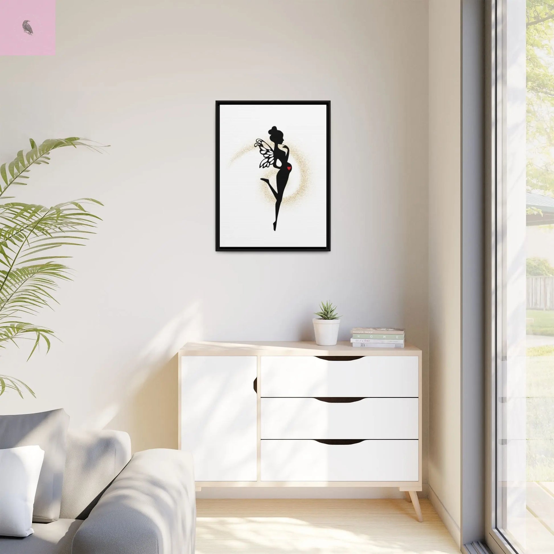 Framed Fairy Art Print - Enchanting Decor for Expecting Mothers, Baby Shower Gift, Elegant Nursery Wall Art, Whimsical Home Accent The flirty crow