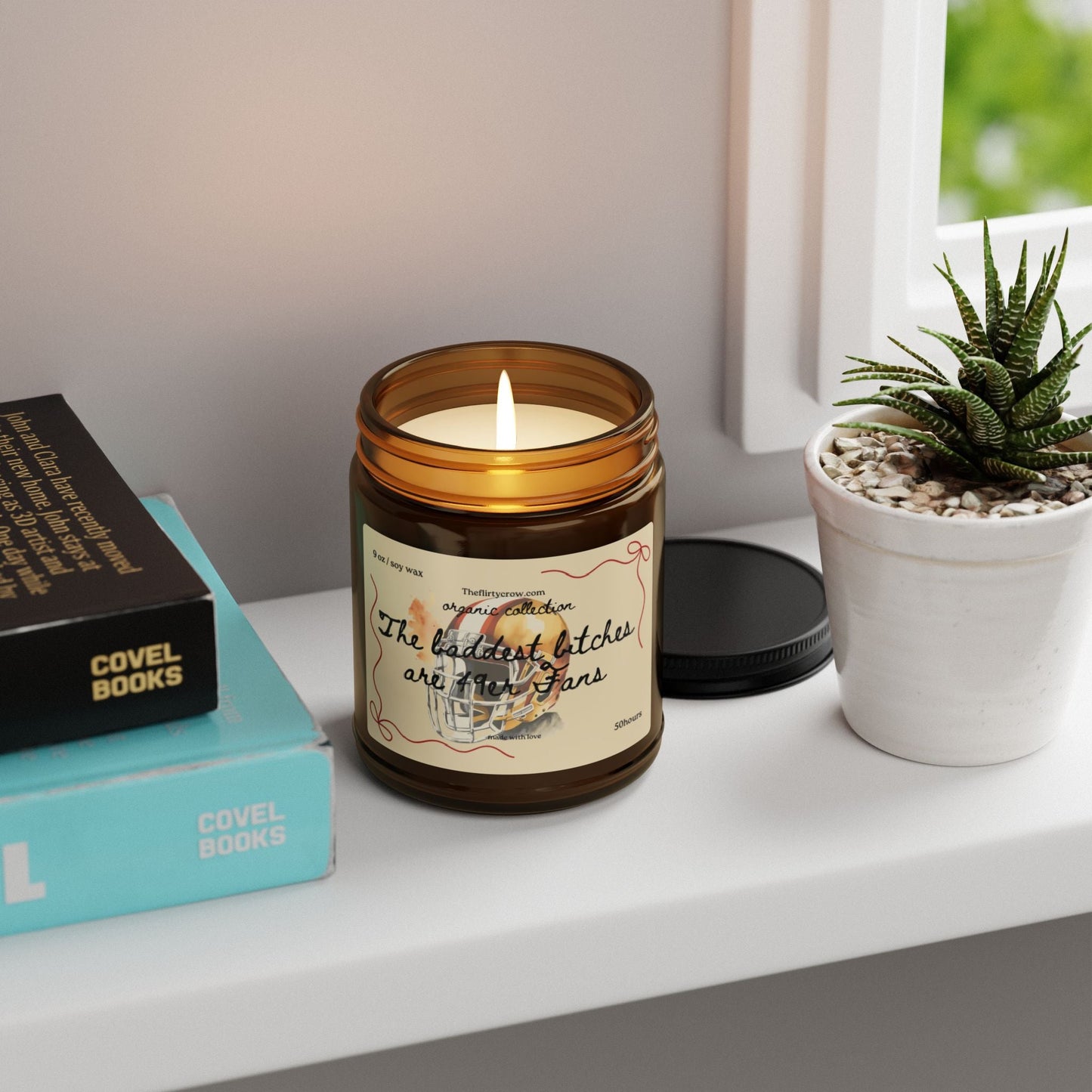 49er Fan Candle for Women  Scented Soy Candle in Amber Jar (Multi-Size) The flirty crow