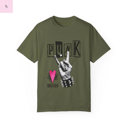 Punk Rock Unisex Garment-Dyed T-Shirt - Retro Graphic Tee for Music Lovers The flirty crow
