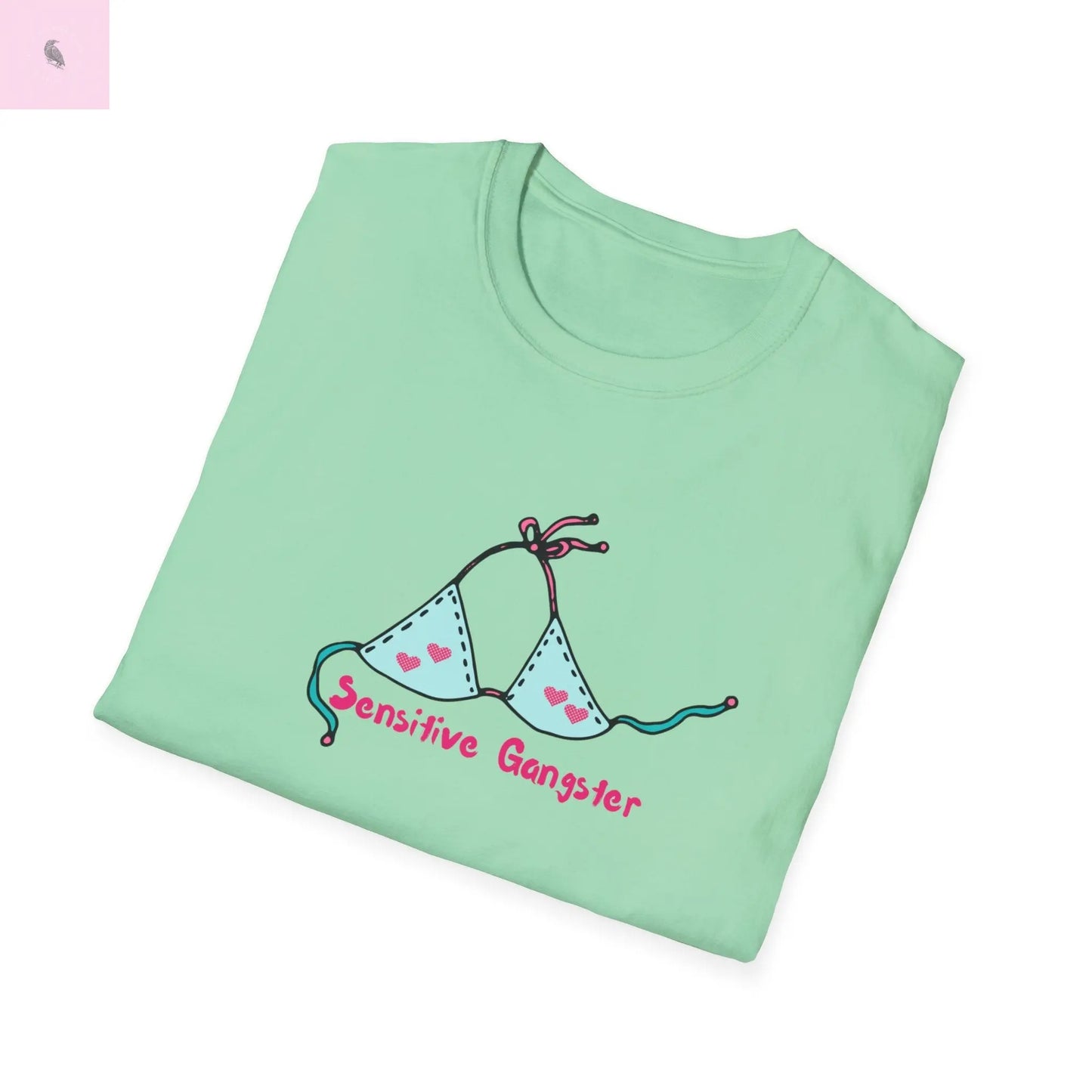 Sensitive Gangster T-Shirt, Funny beach Tee, love island tshirt, Gift for her, Summer top,  Casual Wear, The flirty crow
