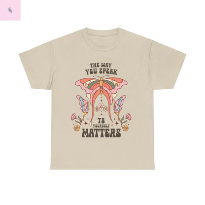 Retro Butterfly Tee, Positive Vibe, Cotton T-Shirt, Speak Kindly Shirt, Quality Vintage Top, Unisex Tee the flirty crow