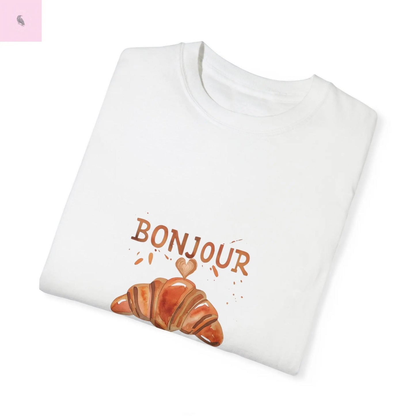 Bonjour Croissant Unisex Comfort Colora T-Shirt - The flirty crow