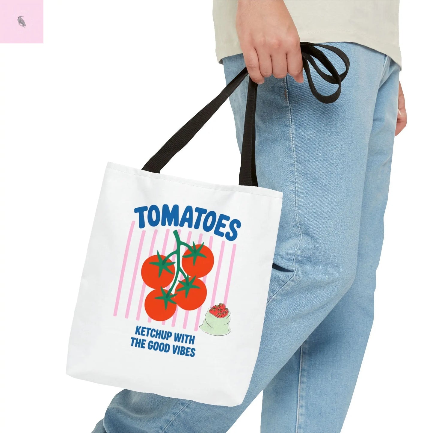 Tomato Vibes Tote Bag, Grocery tote,  Beach bag, travel tote,gift for gardener, veggie lover, Fun Gift for Foodies, Garden Lovers The flirty crow