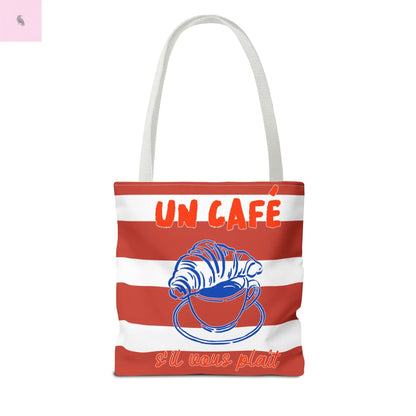 Café Tote Bag,  Coffee Lover's bag, Croissant lover, Gift for her, Grocery tote, farmers market , Traveler gift, Artisan Design The flirty crow