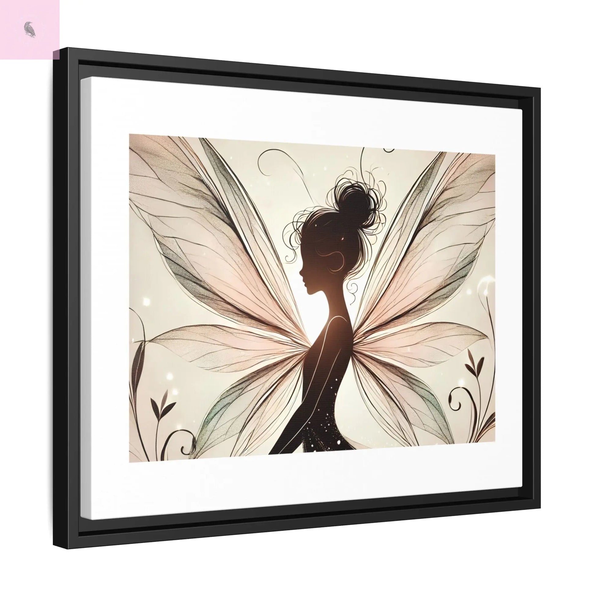 Framed Canvas Fairy wall art - The flirty crow