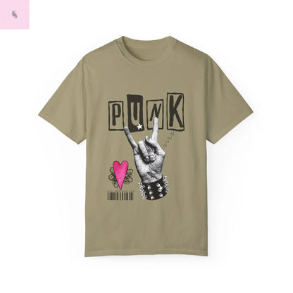 Punk Rock Unisex Garment-Dyed T-Shirt - Retro Graphic Tee for Music Lovers The flirty crow
