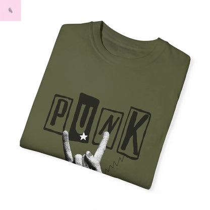 Punk Rock Unisex Garment-Dyed T-Shirt - Retro Graphic Tee for Music Lovers The flirty crow