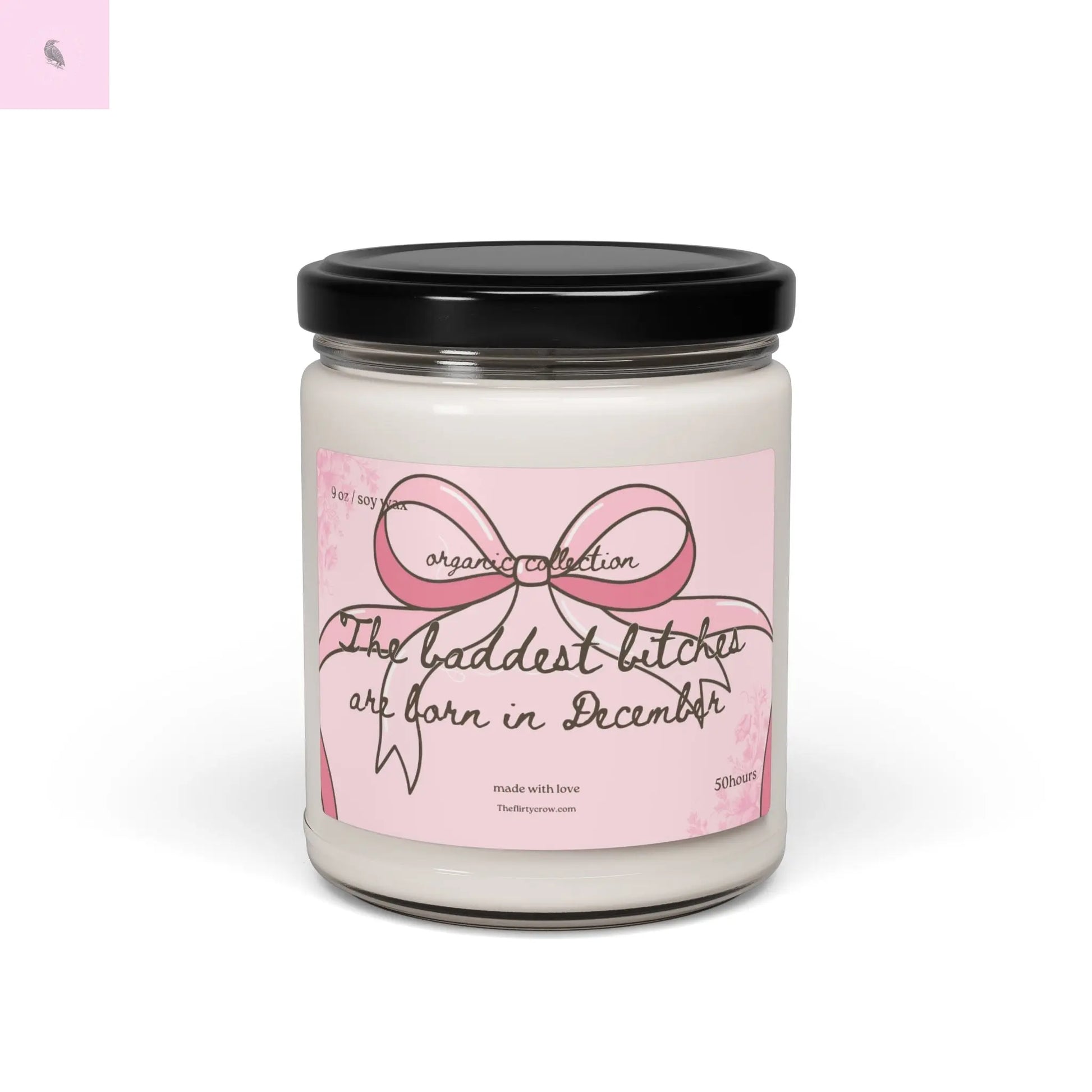 December Coquette Birthday candle, Gift for her, Vegan candle , December birthday gift,  home decor, soy wax, home fragrance Printify