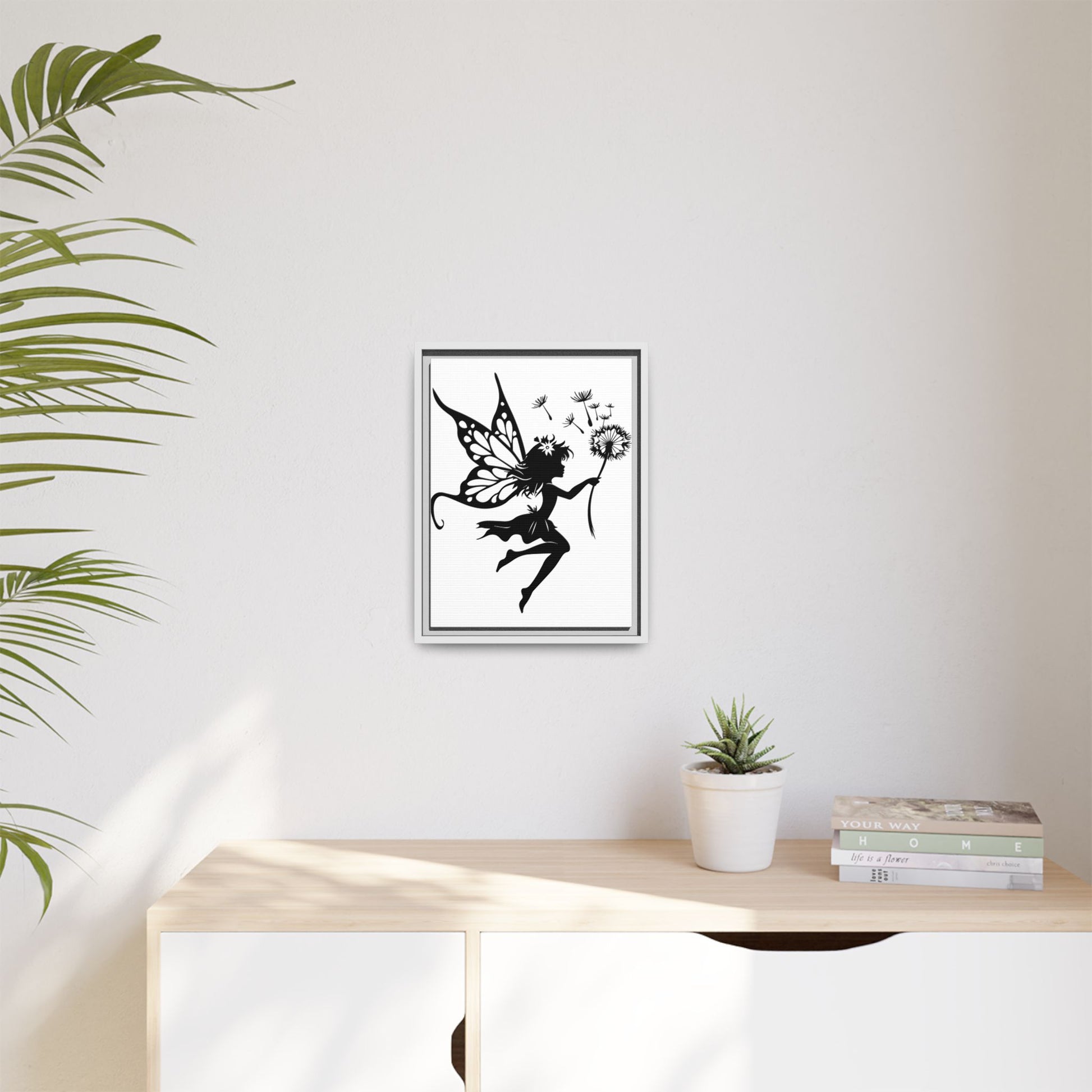 Framed Canvas Fairy Art, whimsical wall decor, nursery room art, gift for her - The flirty crow