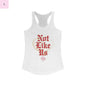 Not Like Us Racerback women's Tank, 49er fan gift, womens game day tank top, Gift for Sports Lovers, Niner fan The flirty crow