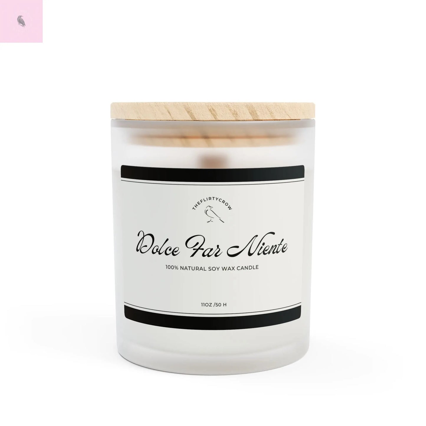 Glass Candle, Dolce Far Niente 11oz the flirty crow