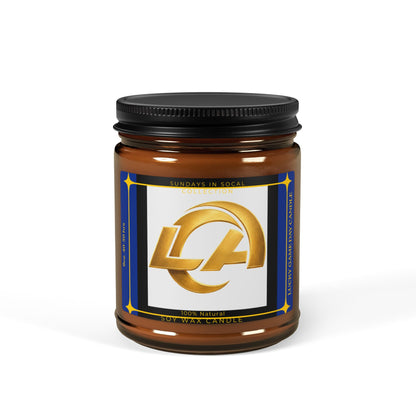 Los Angeles football soy wax candle for Rams fans