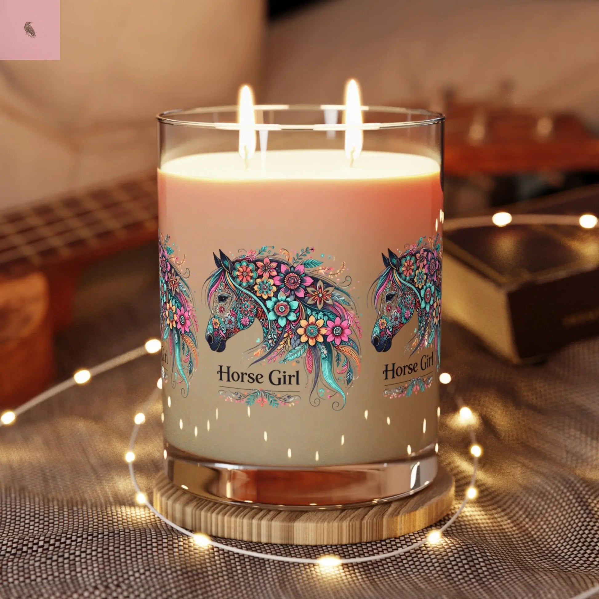 Glass Candle - Horse Lover Soy Wax, 11oz the flirty crow