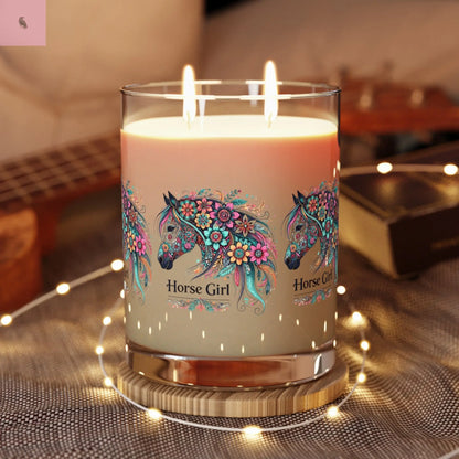 Glass Candle - Horse Lover Soy Wax, 11oz the flirty crow