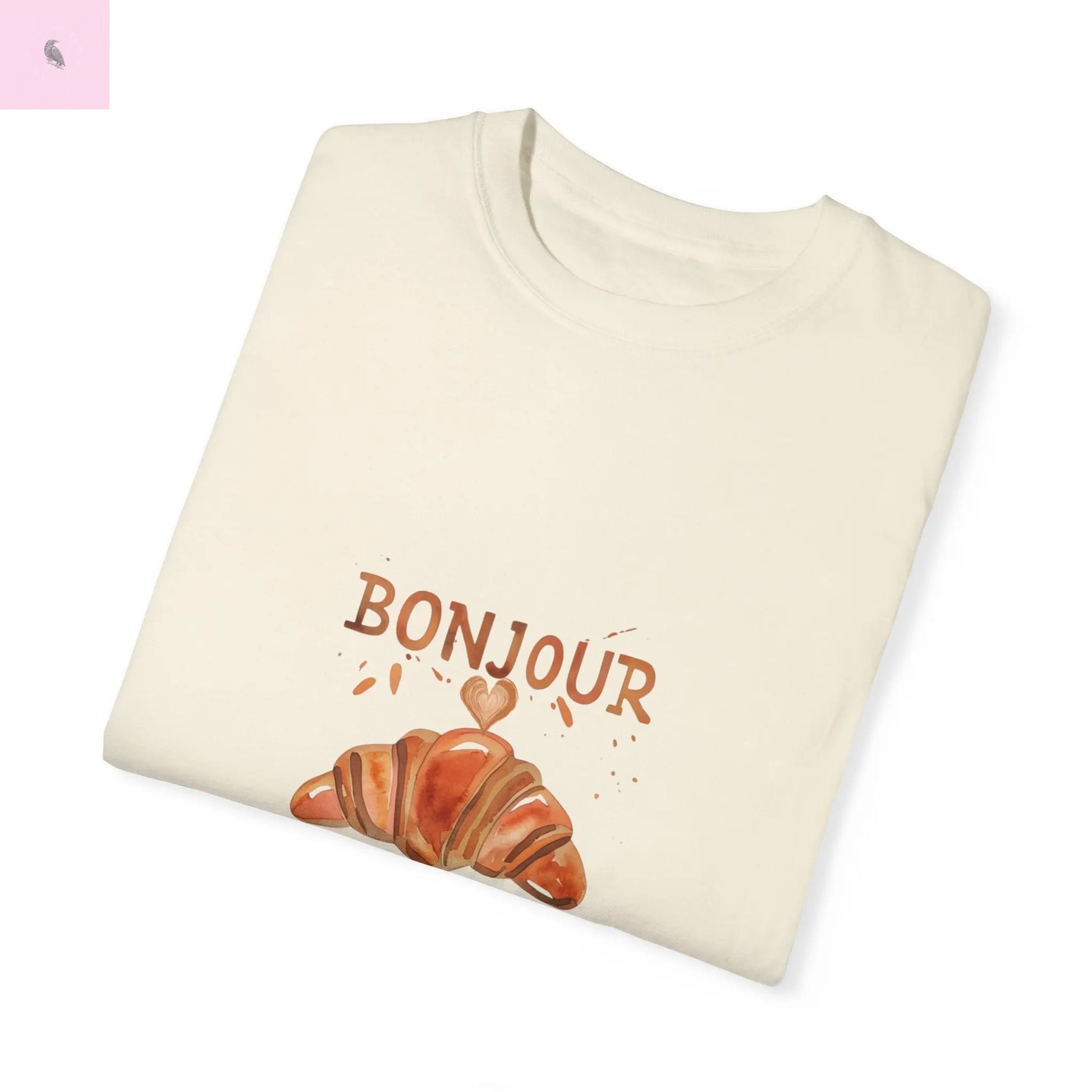 Bonjour Croissant Unisex Comfort Colora T-Shirt - The flirty crow