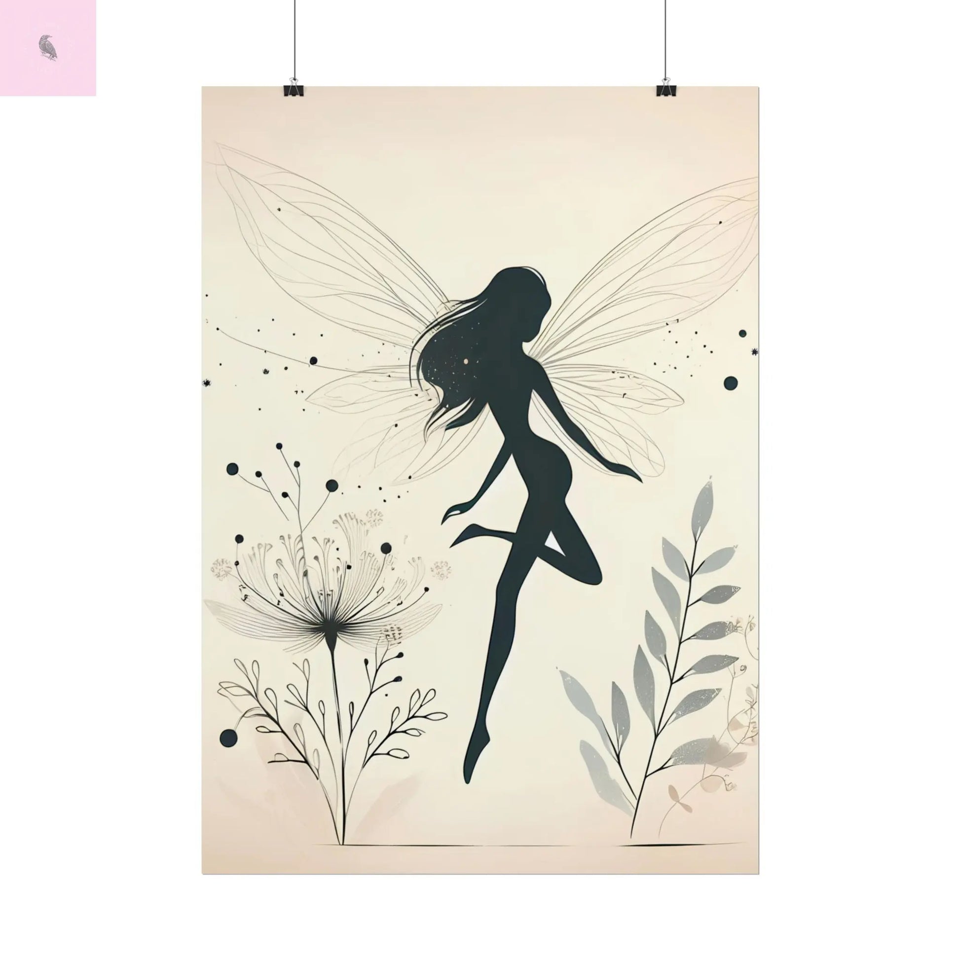 Elegant Fairy Silhouette Rolled Poster - Enchanting Wall Art for Home Decor - The flirty crow