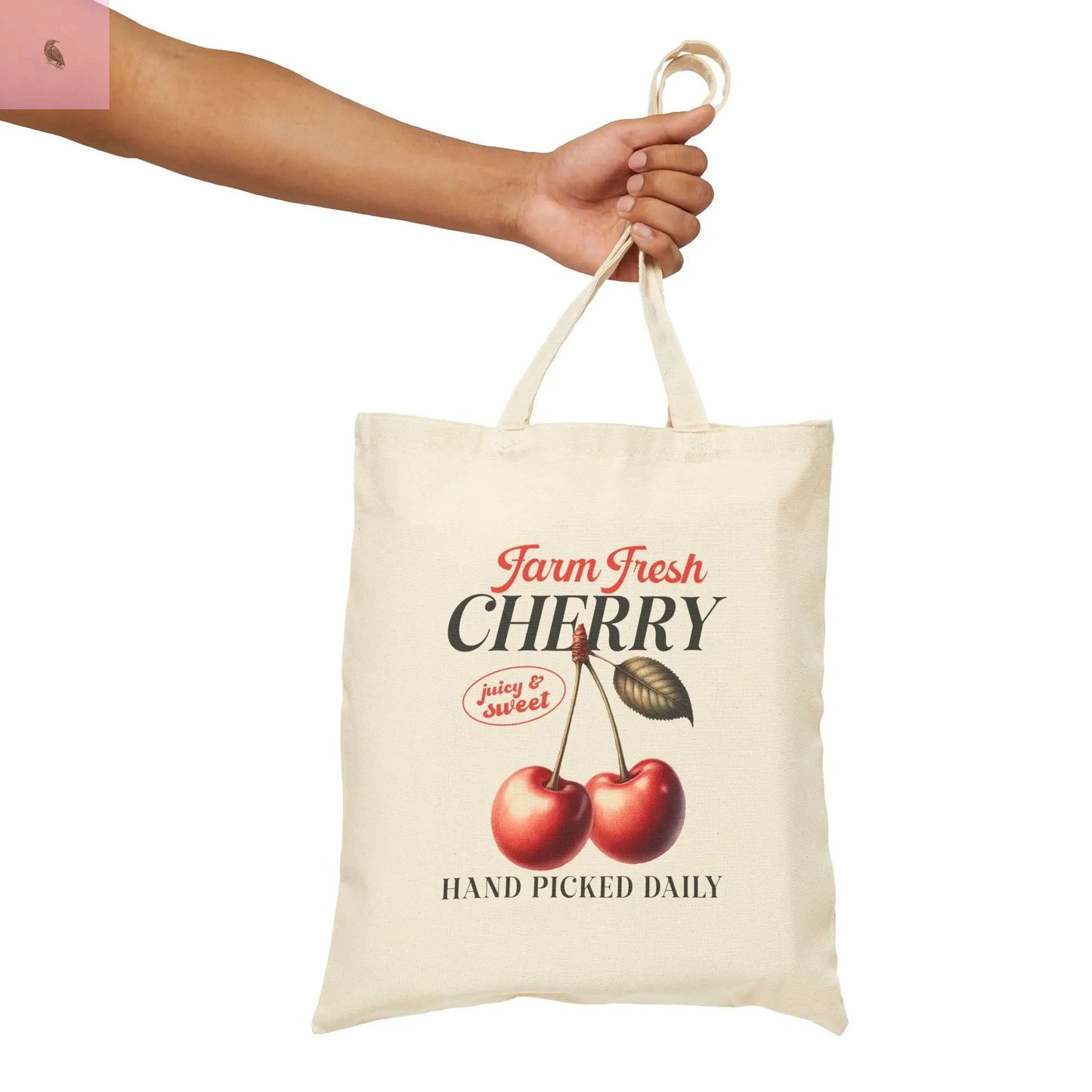 Fresh cherries cotton Canvas Tote or grocery tote the flirty crow